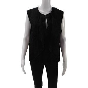 Maria + Cornejo Women Black Sleeveless Blouse Linen Viscose Size 10